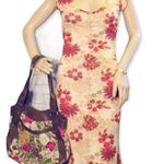 Pomegrante Bodycon Retro 1970s Look Dress S Red Photo 0