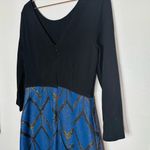 Slate + Willow  Women's Blue Metallic Jacquard Crew Neckline Mini Dress Size 8 Photo 6