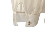 Vintage An Original Debcraft Sheer Cream Nylon Embroidered Pearl Button Blouse Photo 4