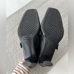 Vintage Merona Black Leather Silver Buckle Square Toe Maryjane Block Heels Shoes Size 8.5 Photo 6