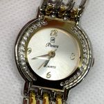 Riviera women’s wrist watches gold gold silver tone 25mm rhinestones running Photo 2