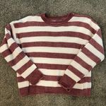 Love Tree Chenille Pink And White Stripped Sweater Photo 3
