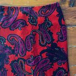 Talbots  Paisley Velvet Red Black Pencil Skirt Women’s Size 8P Photo 10
