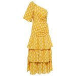 Veronica Beard  Virginia Sun Yellow One Shoulder Floral Tiered Maxi Dress Size 16 Photo 3
