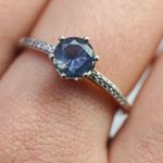 Pandora Blue Sparkling Crown Ring Photo 3