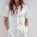 ZARA  Utility Romper Zip Up Short WHITE Size M NEW Photo 2