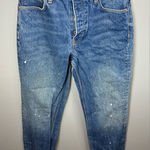 Free People We The Free Splatter Paint Destroyed Ankle Hem Jeans Size 24 Photo 0