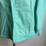 Vintage 80s Aqua Dolman Sleeve Lightweight Cotton Jacket Button Pockets Large Photo 1