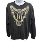 Diamond Dust Native American Inspired Necklace Graphic Sweatshirt Women's Size M Black Size M Photo 0