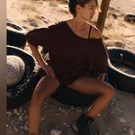 Free People Movement Hot Shot Tee Playsuit Romper Brown Photo 5