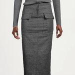 Pinko Lingotto Midi Dress US Size 8 NWT Gray Photo 0