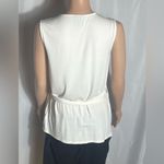 Bobeau  White Wrap Tie Sleeveless Top Small Ribbed Knit Rayon Blend Tank Photo 3