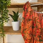 Gianni Bini Boho Style Peach Floral Peasant Top Stretch Blouse Sz Small LIKE NEW Photo 1