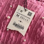 ZARA  Pink Pearl Knit Sweater Top NWT Photo 5