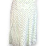 Vintage 90s Halter Dress Green Striped Printed Flowy Handkerchief Hem Spring Size M Photo 6