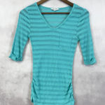 Energie Womens Y2K Striped Baby Tee Size M Ruched Going Out Mallcore Retro Photo 0