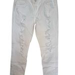 Current/Elliott The Fling Boyfriend Jeans Women’s 26 White Tattered Distressed Photo 0