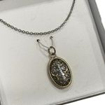 Holy Cross Oval Pendant Necklace NIB Silver Chain Christian Gift Unmarked Photo 8
