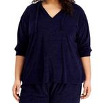 Rebellious One Rebellions One Woman's Plus French Terry Hoodie in Navy Size 1X & 2X New Photo 0