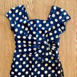 Vintage 1950s Blue Polka Dot Bow Midi Pin Photo 2
