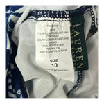 Ralph Lauren Lauren  Floral Navy Blue White Halter Tie One Piece Swimsuit Size 10 Photo 8