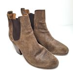 Rag and Bone  ANNE BROWN TAUPE LEATHER STACKED HEELED BOOTS 38.5 Photo 0