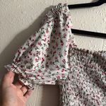Revamped Pink and White Puff Sleeve Smocked Crop Top Photo 4