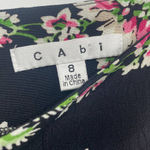 CAbi Flowy High Waisted Midi Skirt Floral Print Black Pink Rayon Womens 8 Photo 4