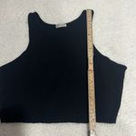 Free People  Intimately Stretch Fit Black Ribbed Knit Crop Tank Size S Photo 3