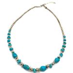 925 Sterling Silver with Real Turquoise Necklace 18 inches w/ 2 inches extender Photo 0