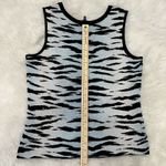 Ming Wang Y2K Tank Top Women Medium Zebra Bodycon Edgy Animal Retro Bold Casual Photo 9
