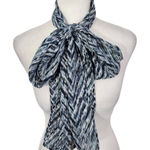Blue Chevron Print Scarf One Size Blue Chevron Scarf Photo 0