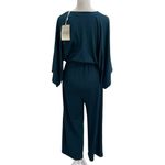 Garnet Hill NWT Kimono Sleeve Jumpsuit Stretch Wide Leg Cropped Teal size XS Photo 9
