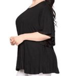 Yelete  plus size 3XL womens black flowy short sleeve top casual business stretch Photo 3