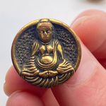 Vintage Buddha Earrings Screwback Buddhism Fat Buddha screw back clip on gold‎ Gold Photo 4