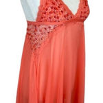 French affair  Scoop Babydoll Chemise in Coral Size XL Slip Dress Lace Photo 0