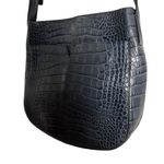 Vince Dark Blue Crocodile Leather Embossed Calf Skin Crossbody Bag Purse Photo 3