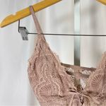 Gilly Hicks Small Lace Crop Top Blush Pink Corset V Neck Tie Up Lace Up Mauve Photo 9