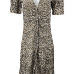 Michael Kors  Floral Short Puff Sleeve Midi Button Down A-Line Shirt Dress Sz XS Photo 0