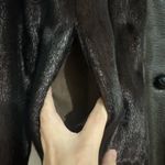 Mink fur leather collared coat winter medium or small Photo 1