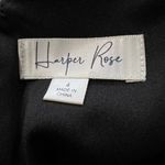 Harper Rose Solid Black Sleeveless Faux Feather Fringe Sheath Dress Size 4 Photo 8