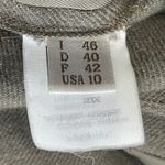 Brunello Cucinelli  Silk Draping Ruched Wool Cashmere Dress Size 10 Taupe Brown Photo 6