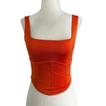 Live in the Moment  Orange Crop Top Women Size Small | 60-15 Photo 2