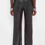 ZARA GLITTER TEXTURED TROUSERS LIMITED EDITION SHEER PANTS BLACK/Silver XS BN Photo 3