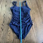 Athleta  Womens Navy Blue Ruched Square Neck One Piece Swim Suit Size Small Photo 8