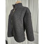 Anne Klein Black Fuzzy Zippered Sweater Jacket Sz S NWT cottage classic Photo 1