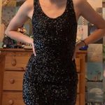 Sequin Black Mini Dress Size M Photo 0