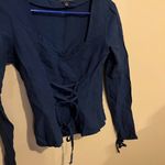Intermix  size 2 blue blouse Photo 2
