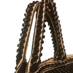 Sole Society  Palisades Woven Tote W/Tassels Textured Geometric Shape Large 20X13 Photo 4