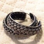 Sterling Silver  Braided Thai Weave Hoop Earrings Photo 5